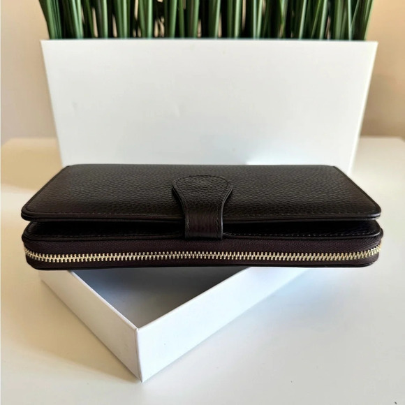 New Genuine Leather Large Wallet Dark Brown with box - Picture 4 of 9